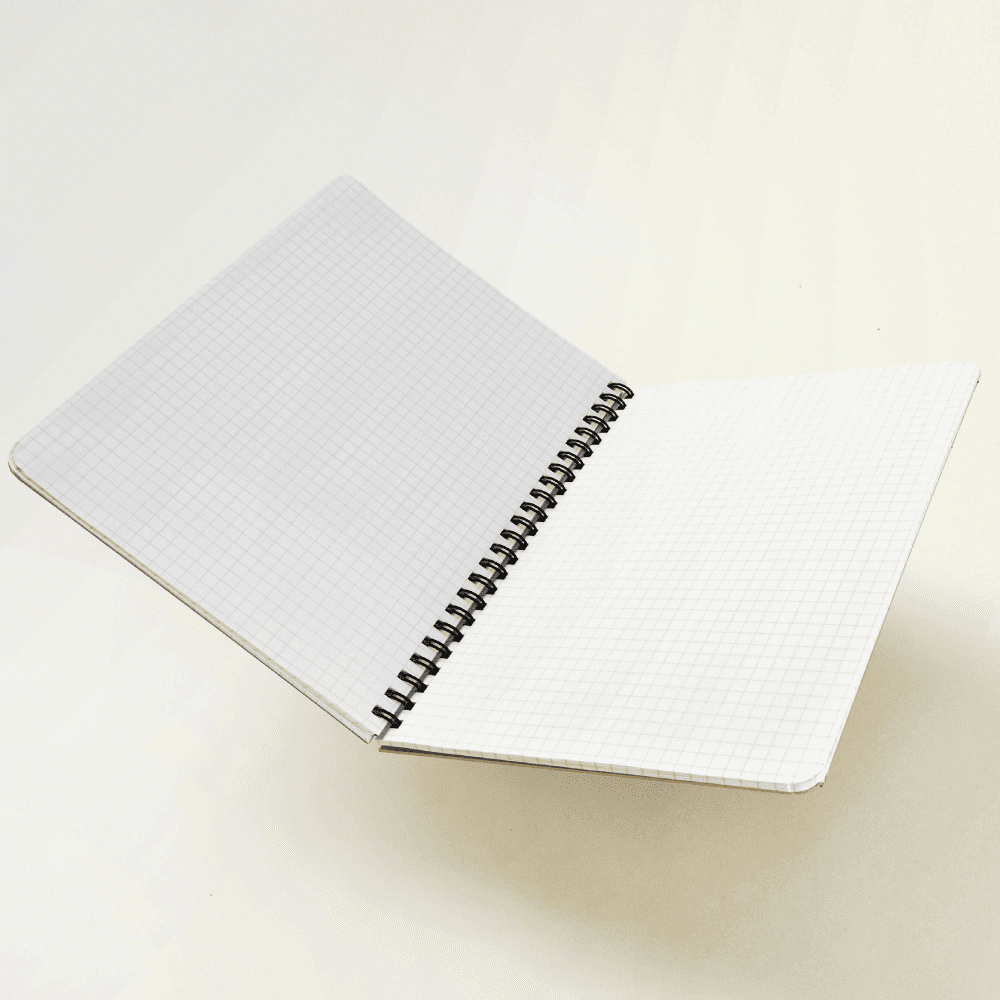 Detail kroužkové vazby poznámkového bloku